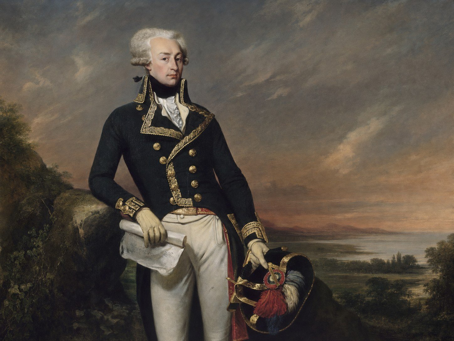 Marquês de Lafayette em retrato histórico ampliado